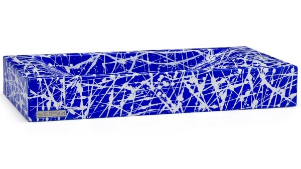 S.V.I.S. Design UMYWALKA 60 CM SIRIUS BASIC - PUNK, NIEBIESKI I BIAŁY, LAKIER MATOWY