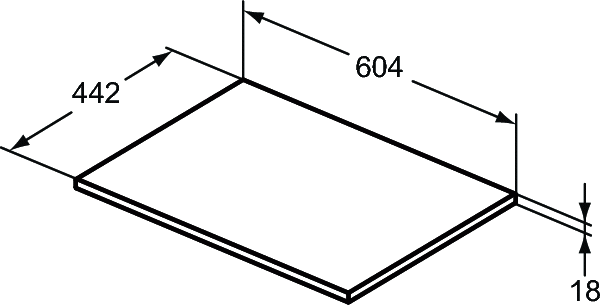 Ideal Standard Connect Air Blat 60 cm do umywalek nablatowych jasnoszare drewno E0848PS