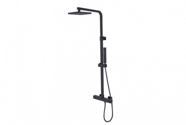 Besco Varium/Modern zestaw prysznicowy natynkowy termostatyczny czarny mat BP-MVT-CZ