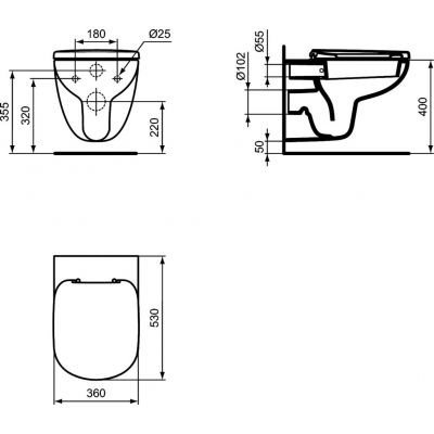 Ideal Standard Tempo miska WC wisząca biała T331101