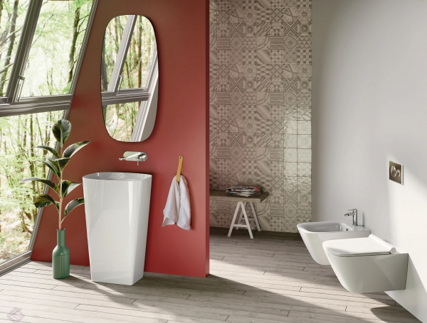 Catalano GREEN LUX 55 umywalka wolnostojąca odpływ podłogowy ciemny szary mat 0428550032