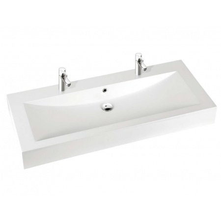 Marmorin Ceto 130 umywalka z 2 otworami 130x55 cm, biała PU015041300