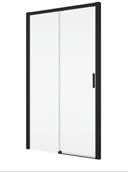Ronal drzwi jednoczęściowe prawe ze ścianką stałą w linii 160x200 cm, szkło Durlux 200, profile BLACK LINE czarny mat TLS2D1600622