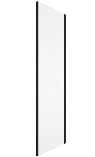 Ronal ścianka boczna 90° 120x200 cm, szkło przezroczyste, profile BLACK LINE czarny mat D22F11200607