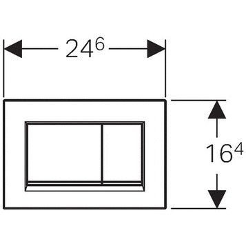 GEBERIT Przycisk uruchamiający Geberit Sigma30, przedni, chrom błyszczący-chrom mat-chrom błyszczący GEBERIT 115.883.KH.1
