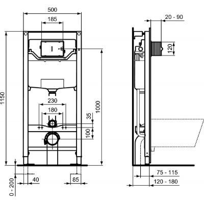 Ideal Standard Prosys stelaż podtynkowy do miski WC wiszącej R020467
