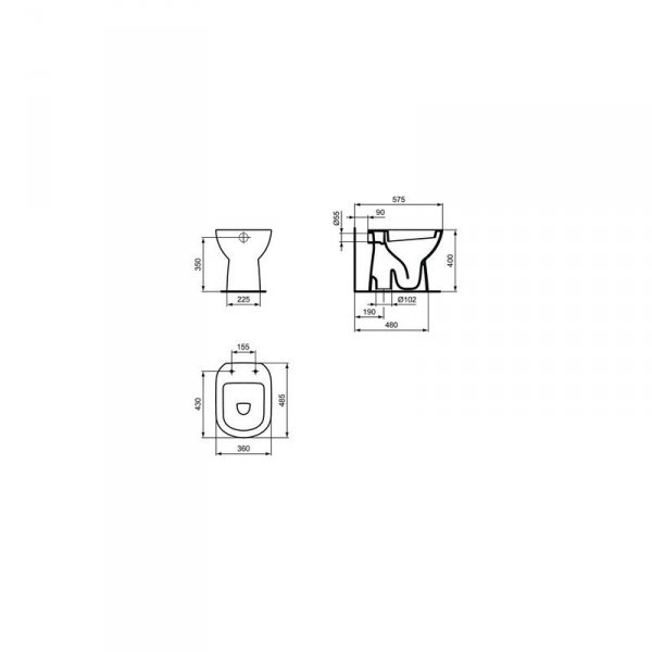 Ideal Standard Ideal Standard i.life A is i.life a miska stoj. vo non wht b/w T467201 