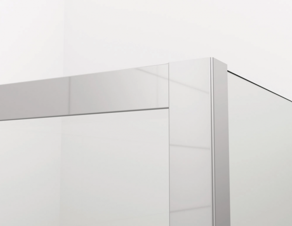 Ronal wejście narożne prawe na wymiar z drzwiami rozsuwanymi, kabina asymetryczna 90,1-120x0-200 cm, szkło przezroczyste, profile srebrny mat TLSDSM20107