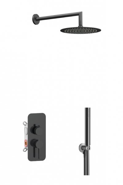 AQG zestaw prysznicowy podtynkowy Urban Flow ER236 Gun Metal 19URFER23612