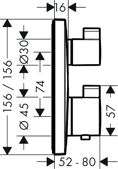Hansgrohe Ecostat Square Bateria wannowo-prysznicowa podtynkowa z termostatem chrom 15714000 24H