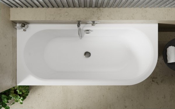 Besco Avita A-line wanna wolnostojąca 150 L + syfon z napełnieniem chrom WAA150ALN