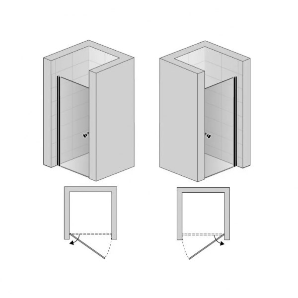 Ronal Sanswiss Solino drzwi prysznicowe 70 cm czarny mat SOL107000607