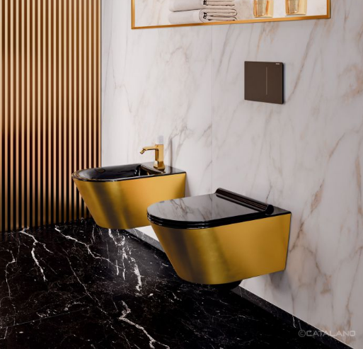 Catalano ZERO newflush 55 miska podwieszana czarny/złoty 1VS55NRNO