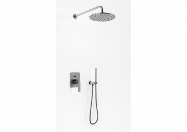 Kohlman Experience Gray Zestaw prysznicowy podtynkowy z deszczownicą okrągłą 30 cm szczotkowany grafit QW210EGR30 