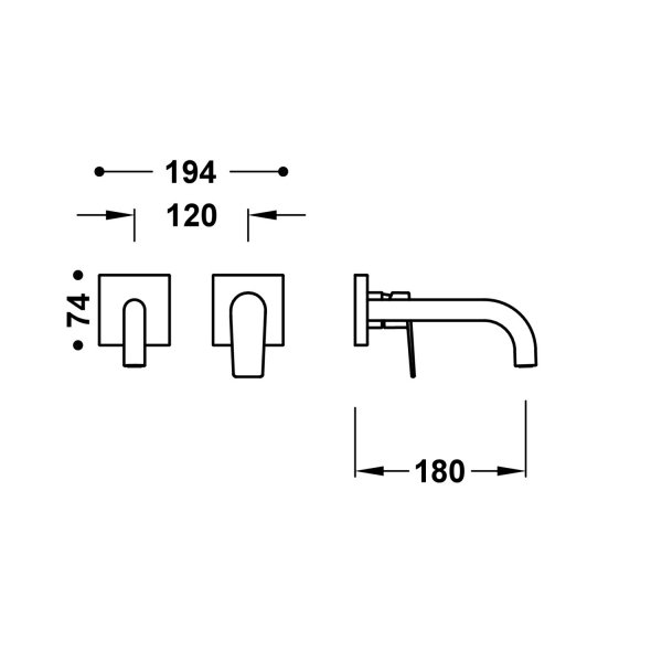 Tres PROJECT-TRES ELEMENT NAŚCIENNY DO PODTYNKOWEGO KORPUSU BATERII UMYWALKOWEJ-21130021OR