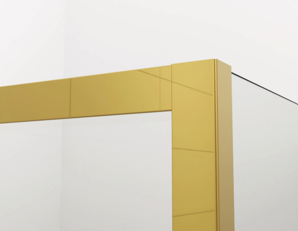 Ronal Sanswiss drzwi wahadłowe jednoczęściowe z elementem stałym w linii 100x200 cm, szkło przezroczyste, profile GOLD LINE profil złoty CA13G1001207