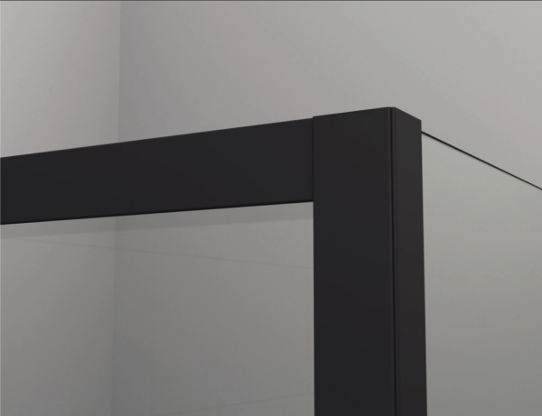 Ronal ścianka boczna 80x198,4 cm, szkło przezroczyste, profile BLACK LINE czarny mat SOLT308000607