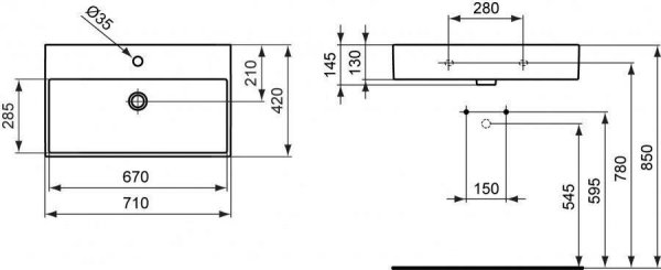 Ideal Standard strada umywalka 70 cm K078201
