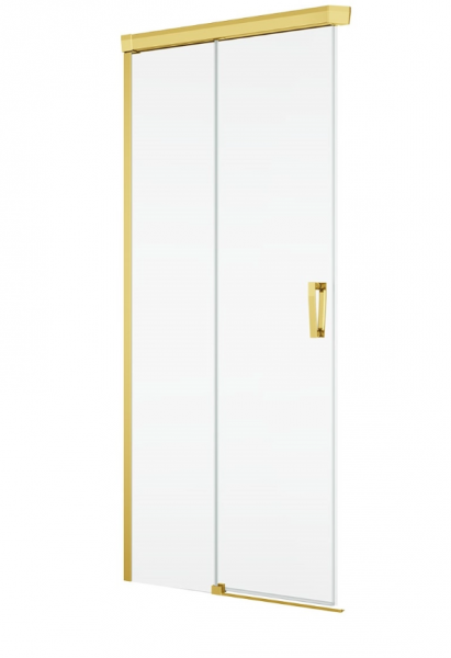 Ronal Sanswiss wejście narożne rozsuwane dwuczęściowe prawe 70-120x0-200 cm, szkło przezroczyste, profile GOLD LINE złoty CAE2DSM11207