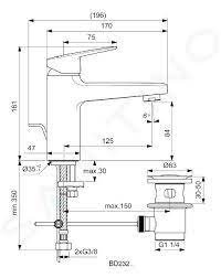 Ideal Standard Ceraplan Bateria umywalkowa z korkiem chrom BD232AA