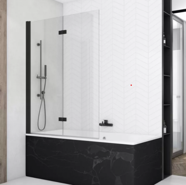 Ronal  Sanswiss Solino parawan nawannowy 2-częściowy 90x150 cm lewy czarny mat SOLB2G0900607