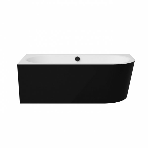 Besco Avita A-line B&amp;W wanna wolnostojąca czarno/biała 150 L + syfon biały z napełnieniem przez przelew WAA15ABLBN