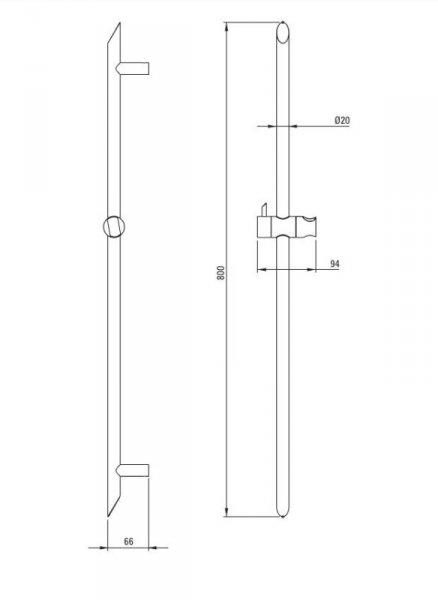Deante Silia Drążek prysznicowy 80 cm biały mat NQSA51D