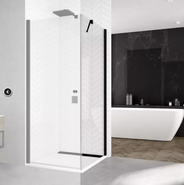 Ronal Sanswiss Solino ścianka prysznicowa 70 cm boczna do drzwi czarny mat SOLT107000607