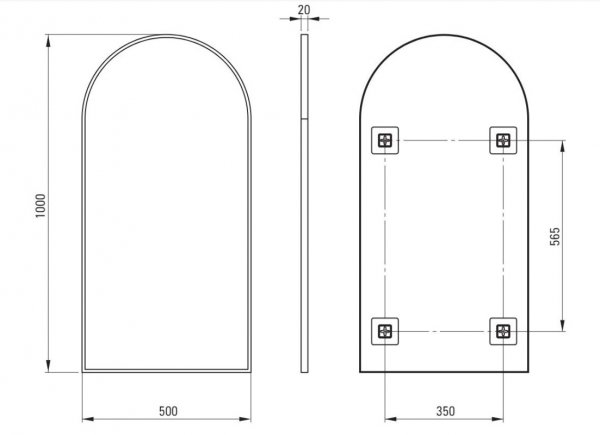Deante Silia Lustro ścienne 50x100 cm titanium ADID851