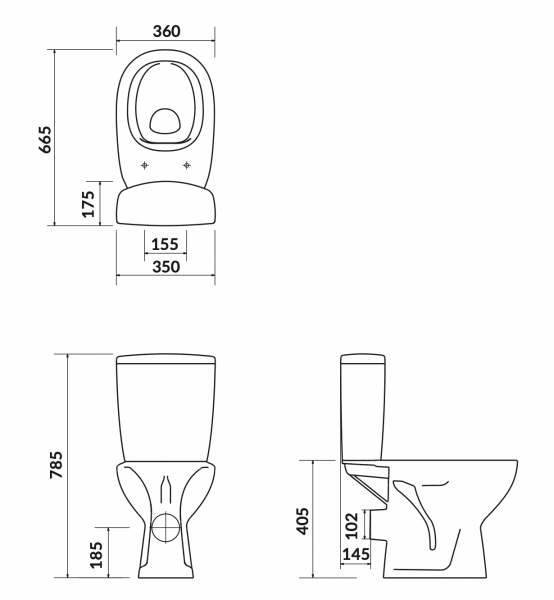 Kompakt WC Arteco Clean On z deską Cersanit (K667-052)