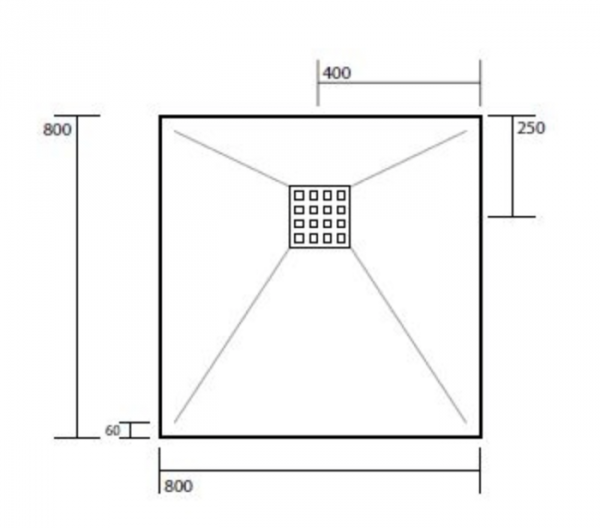 Kerasan H2.5 Brodzik prostokątny 80x80 cm, biały 703030