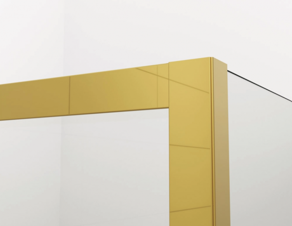 Ronal Sanswiss drzwi rozsuwane dwuczęściowe lewe 150x200 cm, szkło przezroczyste, profile GOLD LINE złoty CAS2G1501207