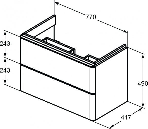 Ideal Standard Adapto Szafka pod umywalkę 77 cm biały lakier T4301WG