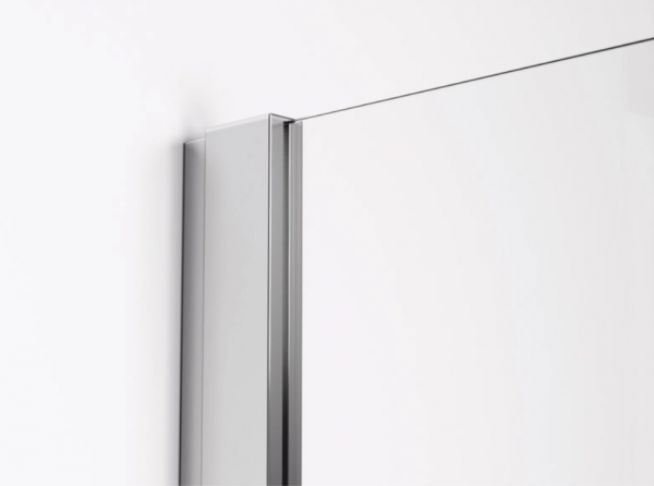 Ronal drzwi jednoczęściowe prawe ze ścianką stałą na wymiar 100-180x0-200 cm, szkło przezroczyste, profile srebrny mat TLS2DSM10107