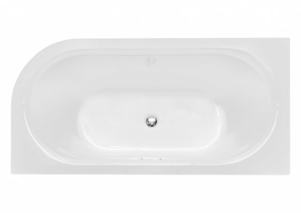 Besco Avita A-line wanna wolnostojąca 150 P + syfon klik-klak gun metal z przelewem slim WAA150APGS