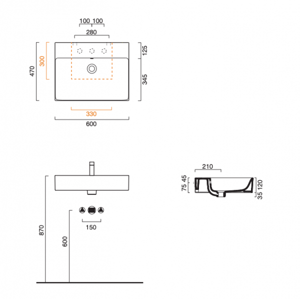 Catalano PREMIUM 60x47 umywalka z/o biały połysk 0220601001