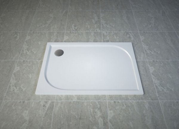 Ronal Tracy Brodzik prostokątny 120x80 cm biały WAA8012004