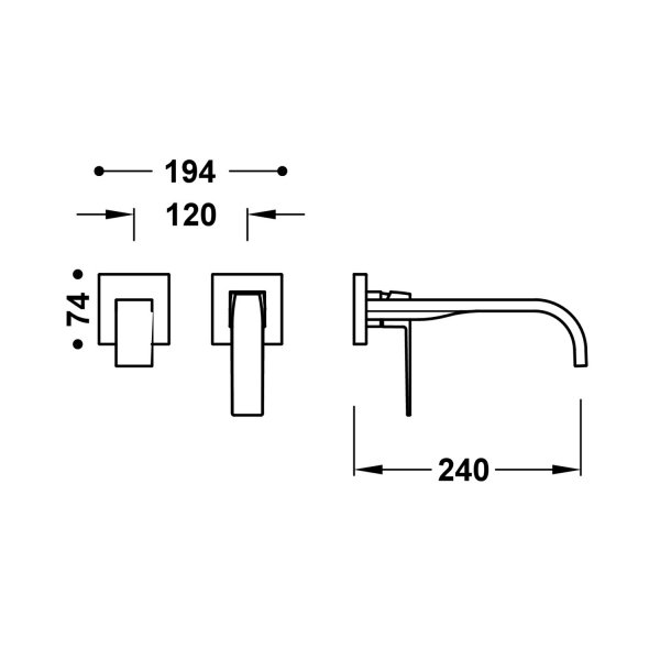 Tres SLIM ELEMENT NAŚCIENNY DO PODTYNKOWEGO KORPUSU BATERII UMYWALKOWEJ-20230024OR
