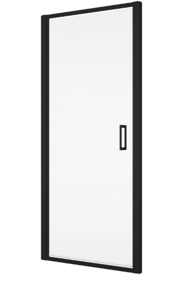 Ronal drzwi wahadłowe jednoczęściowe 75x200 cm, szkło przezroczyste, profile BLACK LINE czarny mat TLSP0750607