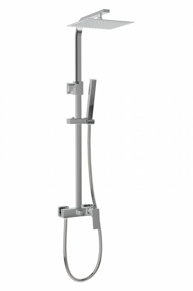 AQG System prysznicowy Luxor jednouchwytowa Delta Chrom, Deszczownica Atlas 25 x 25 21LUC25DEL02