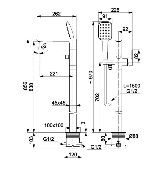 KFA Armatura Dust bateria wannowa wolnostojąca miedziana szczotkowana 93836262
