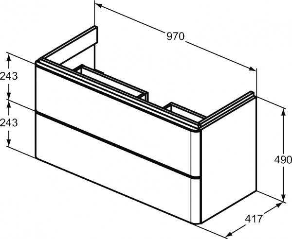 Ideal Standard Adapto Szafka pod umywalkę 97 cm antracyt T4302Y2