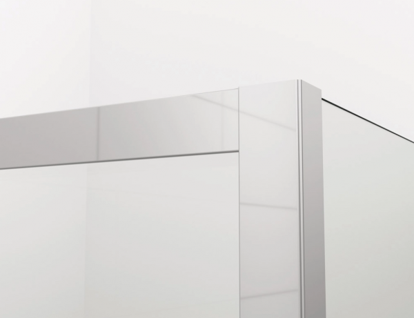 Ronal drzwi wahadłowe dwuczęściowe 90x200 cm, szkło przezroczyste, profile Srebrny połysk D22T20905007