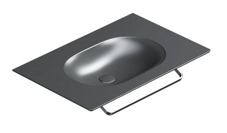 Catalano SFERA umywalka ścienna 75x50cm z kompletem mocowań czarny mat 175HZNS/0520760022