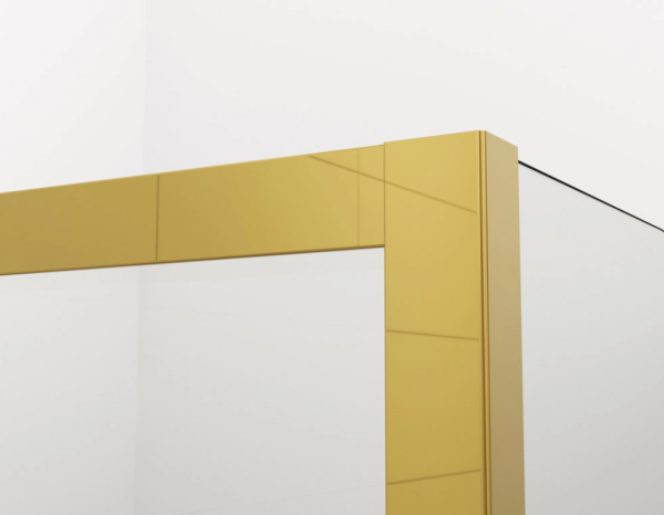 Ronal Sanswiss drzwi wahadłowe dwuczęściowe z profilem przyściennym 90x200 cm, szkło przezroczyste, profile GOLD LINE złoty CA2C0901207