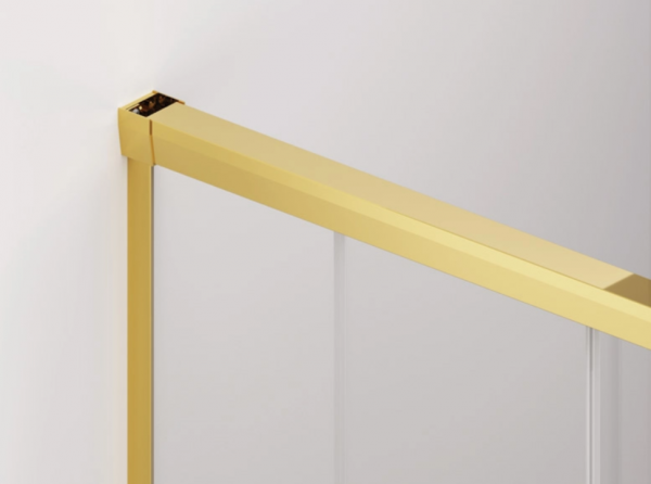 Ronal Sanswiss wejście narożne rozsuwane dwuczęściowe prawe 120,1-160x0-200 cm, szkło przezroczyste, profile GOLD LINE złoty CAE2DSM21207