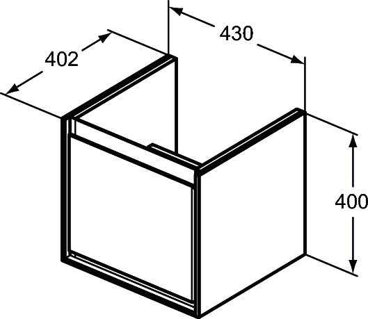 Ideal Standard Connect Air Szafka pod umywalkę Cube 43 cm biały lakier/mat E0842B2
