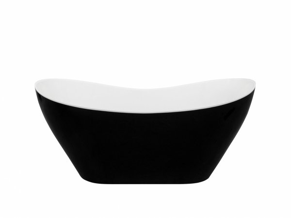Besco Viya Matt B&amp;W wanna wolnostojąca czarny mat/biała 170 + klik-klak chrom WMMC170V