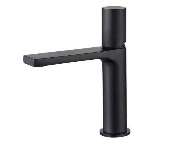 AQG Bateria umywalkowa Tube Czarny z aeratorem redukującym przepływ 01TUB108NG