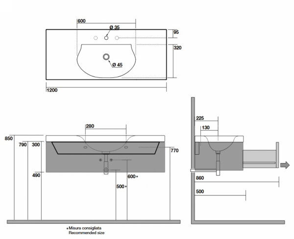 Kerasan Bentley Szafka pod Umywalkę 120 cm Ciemne drewno 917647